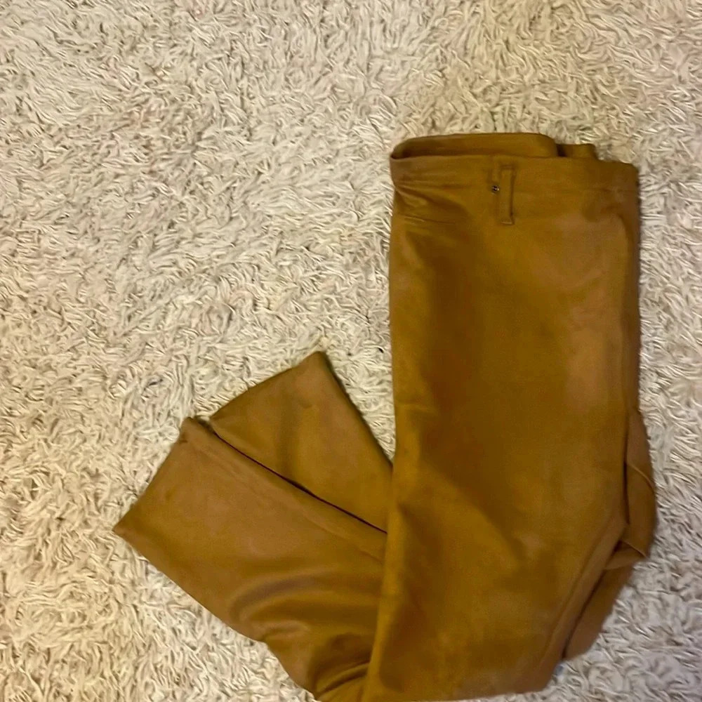 Suede feel leggings soft brown neutral new